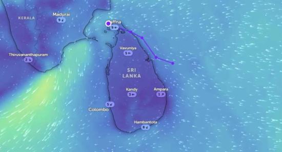 අඩු පීඩන කලාපය දිවයිනෙන් බැහැරට ගමන් කරයි.